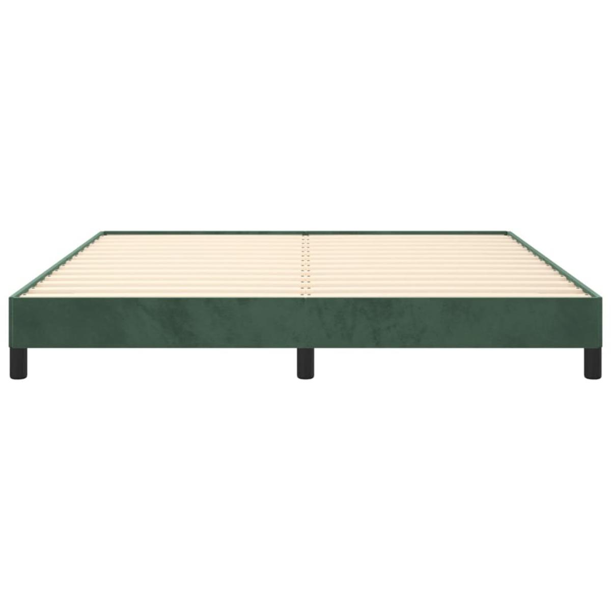 Estructura cama sin colchón terciopelo verde oscuro 180x200 cm