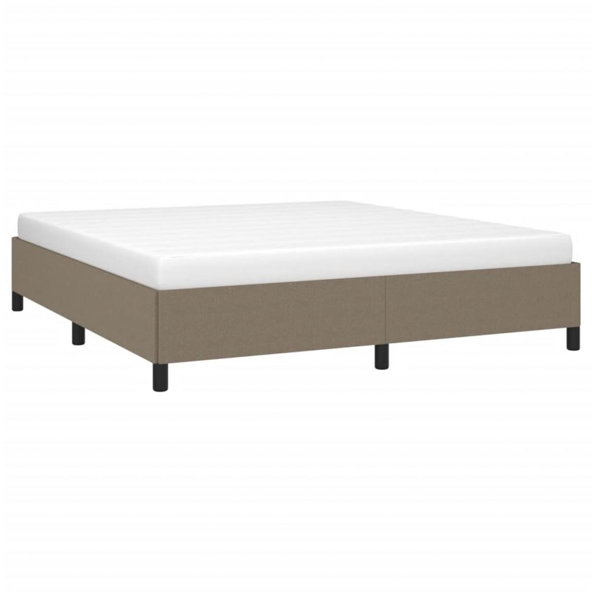 Cama sin colchón tela gris taupe 160x200 cm