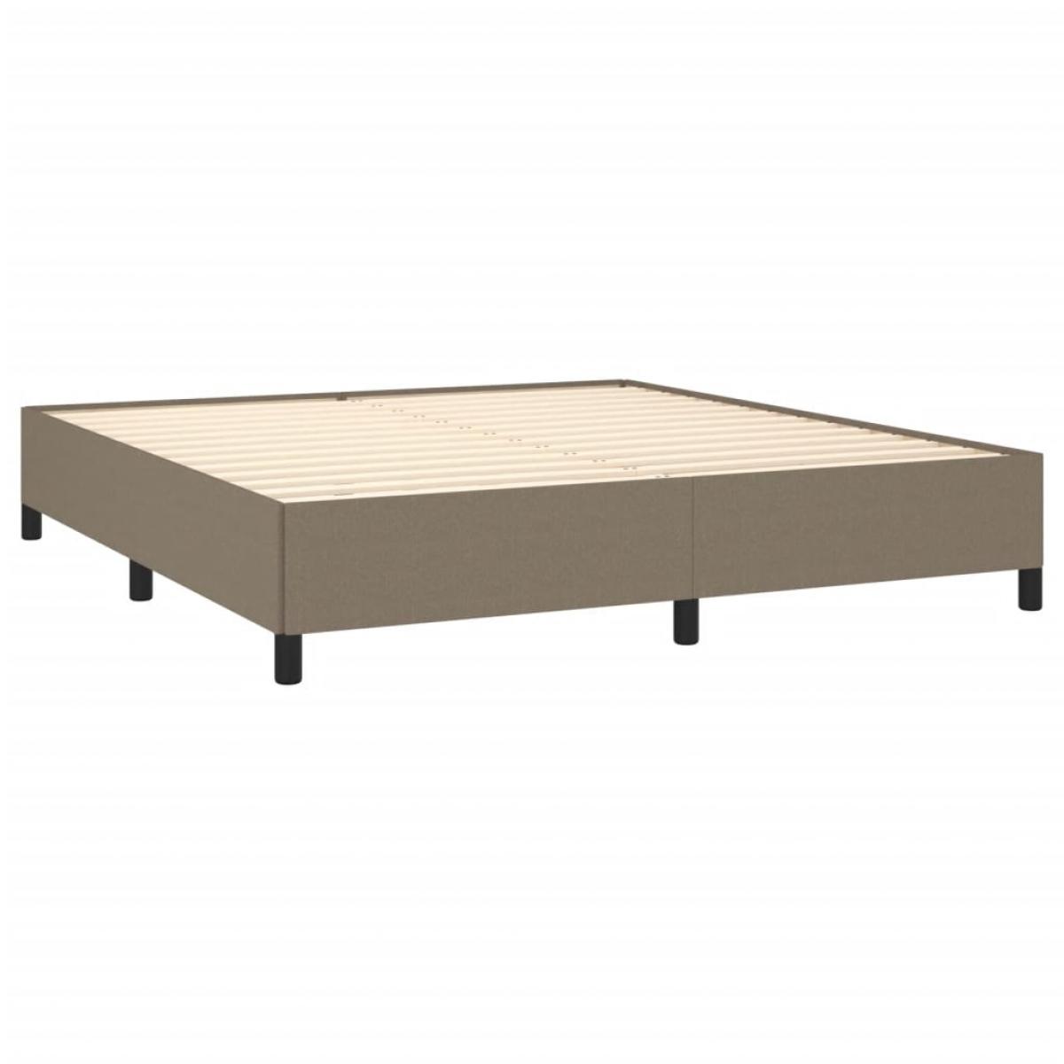 Cama sin colchón tela gris taupe 160x200 cm