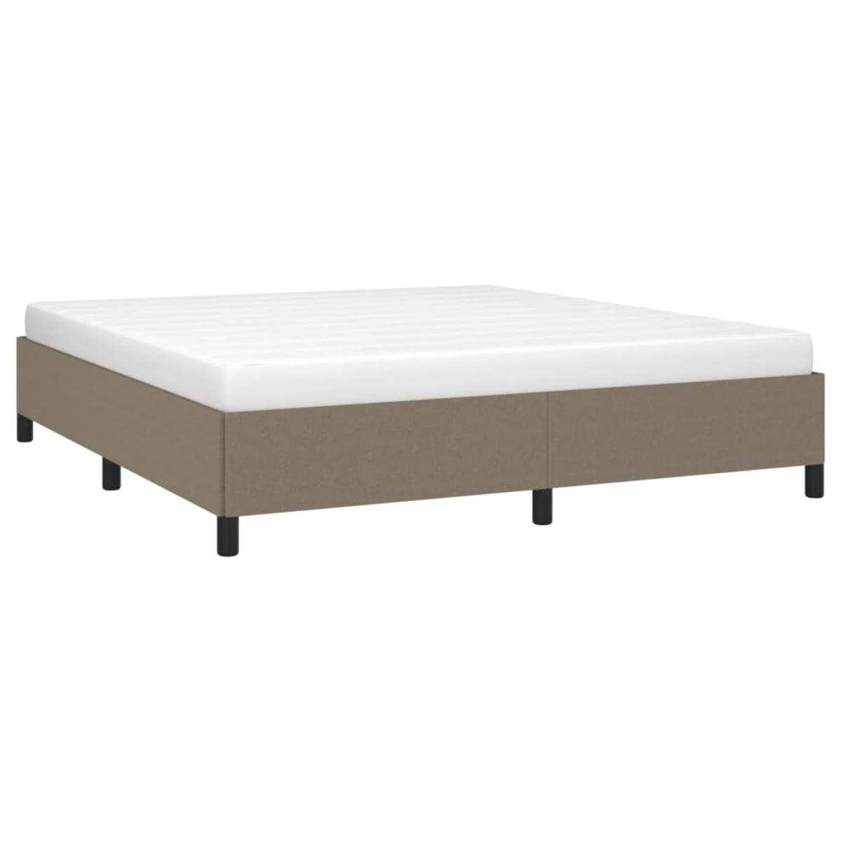 Cama sin colchón tela gris taupe 180x200 cm