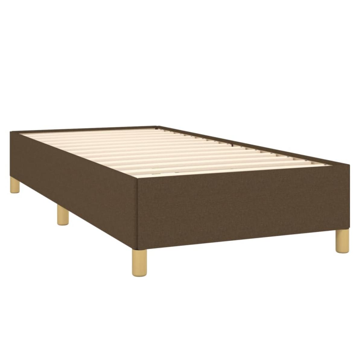 Estructura de cama sin colchón tela marrón oscuro 80x200 cm