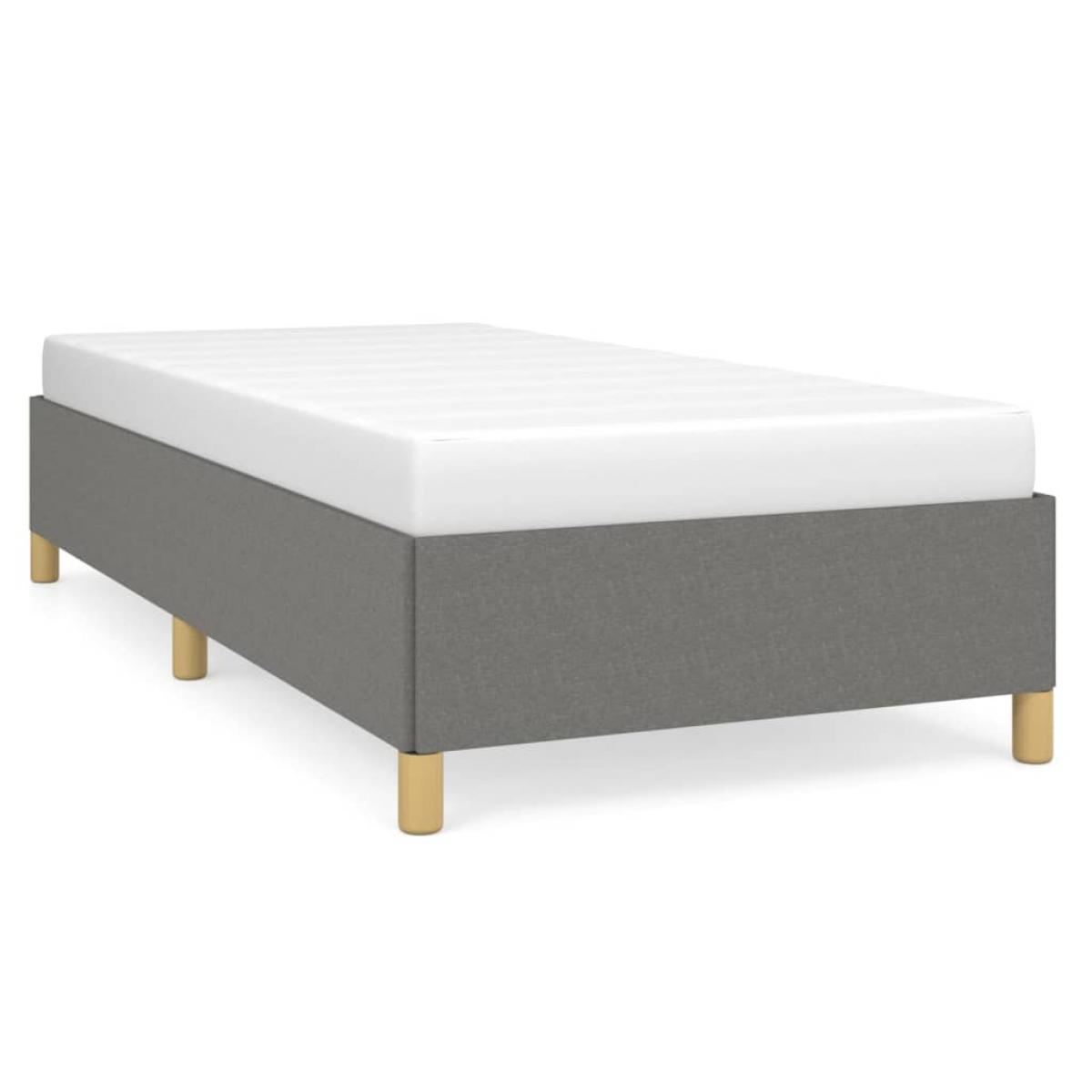 Estructura de cama de tela gris oscuro 100x200 cm