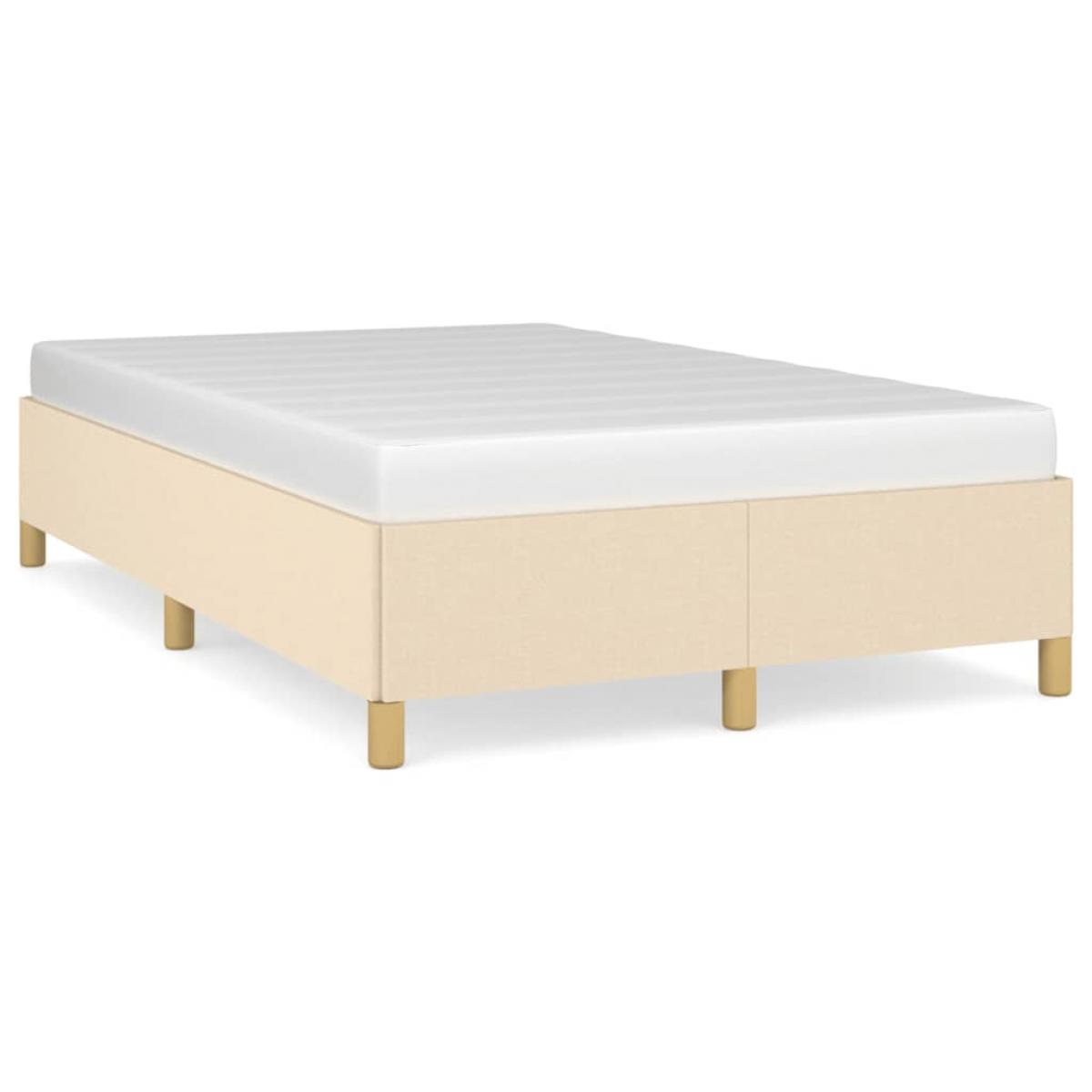 Estructura de cama de tela color crema 120x200 cm