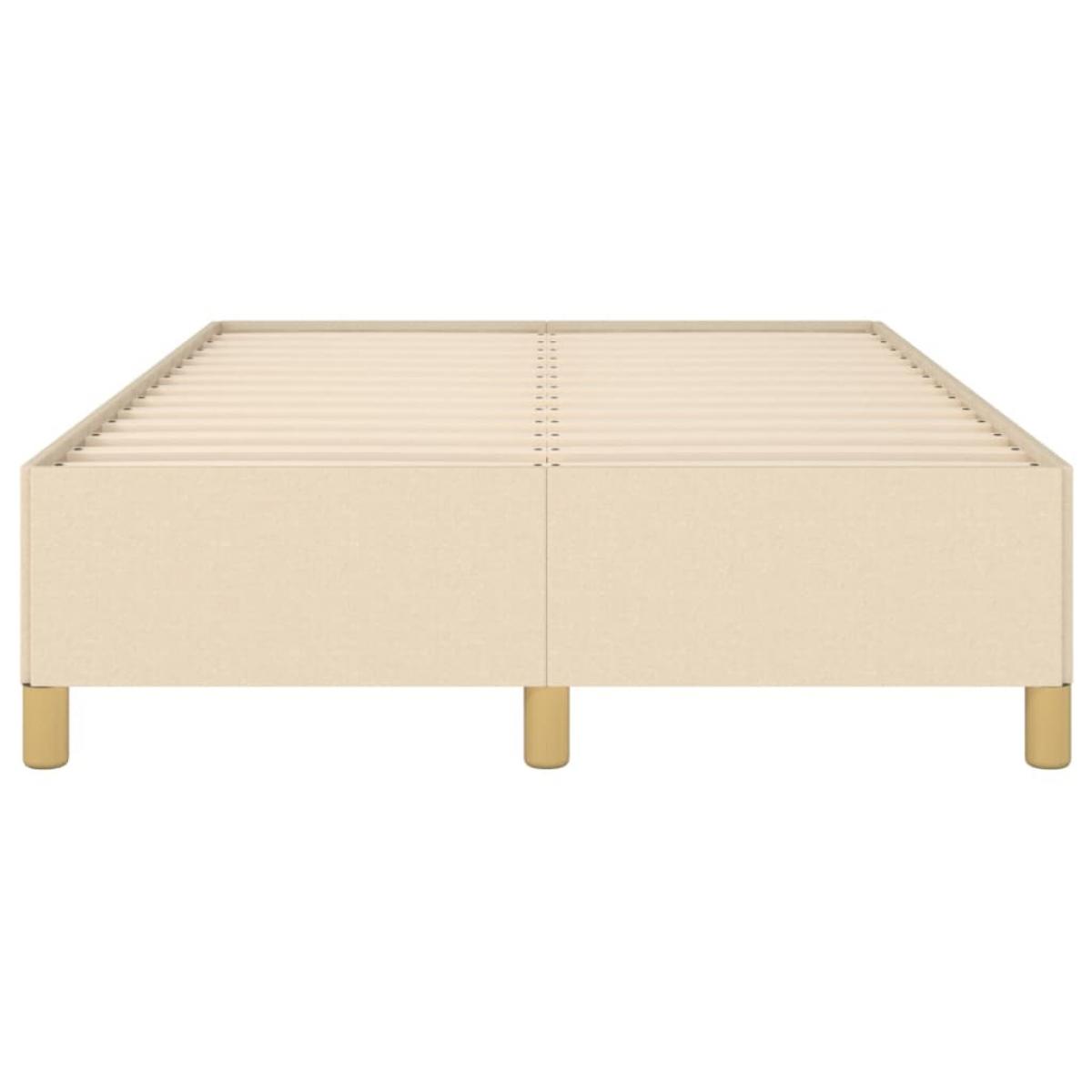 Estructura de cama de tela color crema 120x200 cm