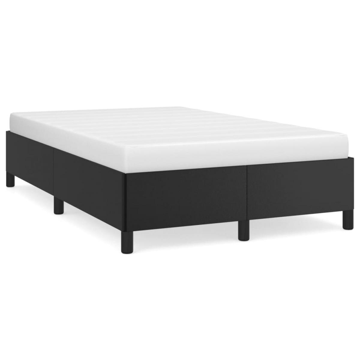 Estructura de cama sin colchón cuero sintético negro 120x200 cm