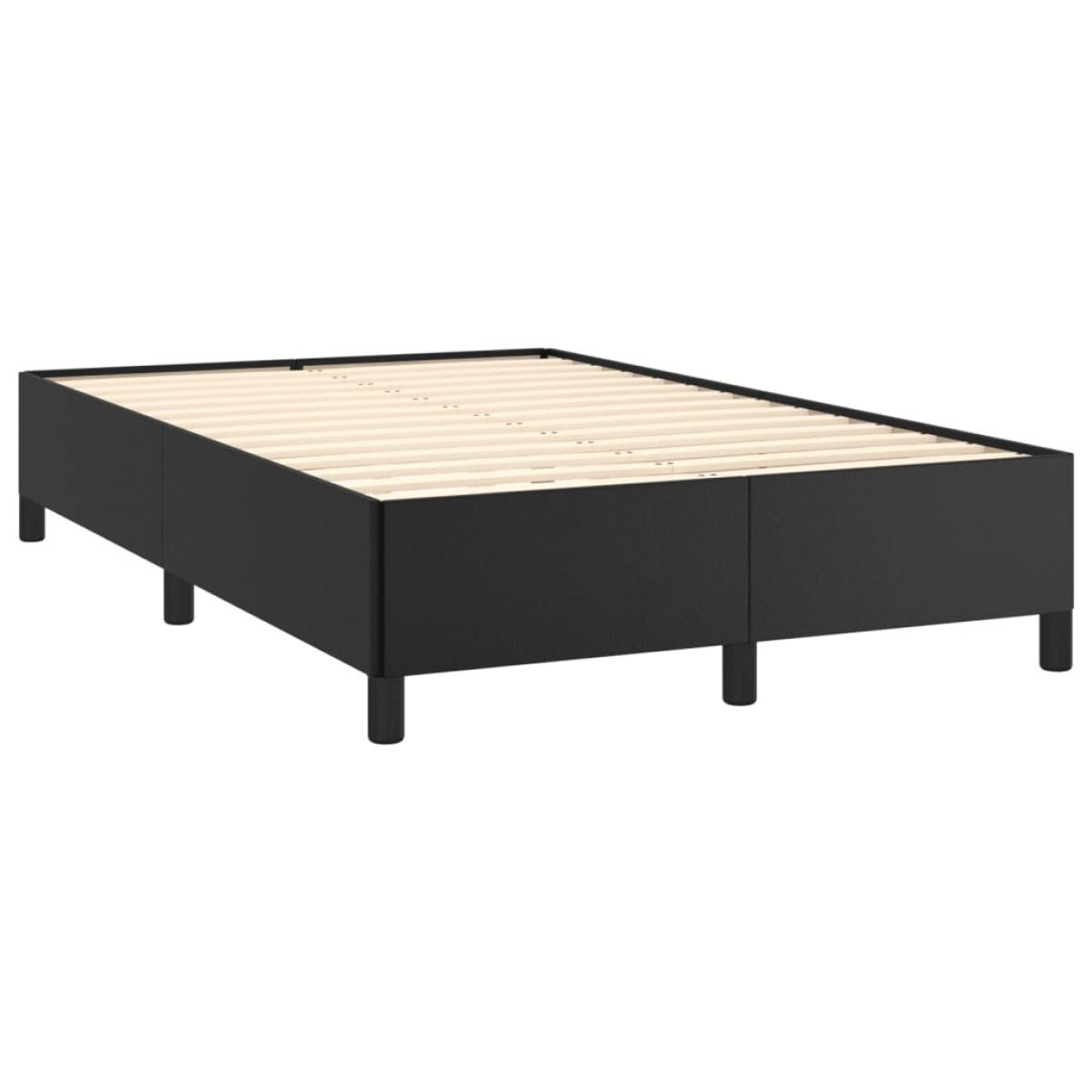 Estructura de cama sin colchón cuero sintético negro 120x200 cm