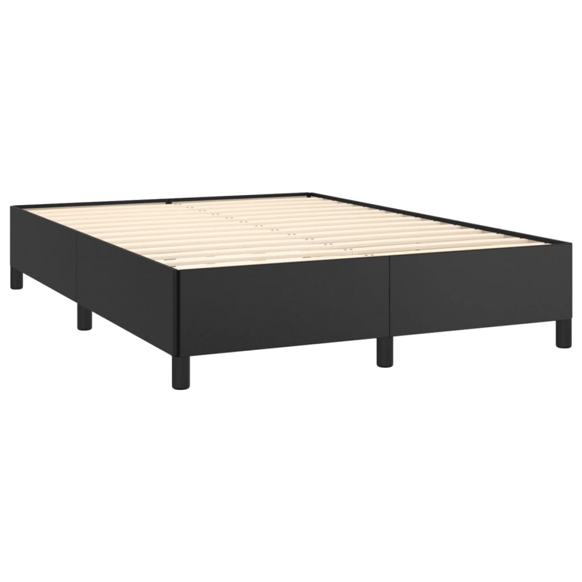 Estructura de cama sin colchón cuero sintético negro 140x200 cm