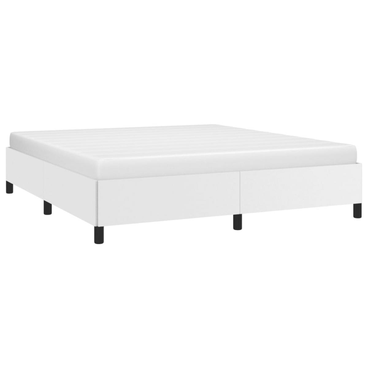 Estructura de cama sin colchón cuero sintético blanco 180x200cm