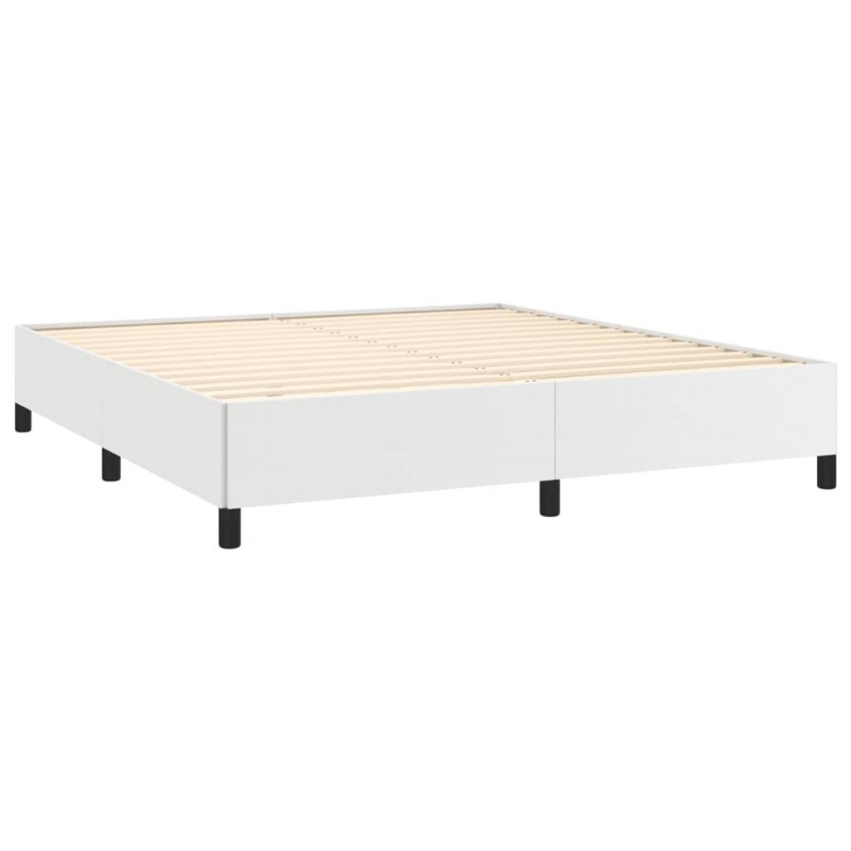 Estructura de cama sin colchón cuero sintético blanco 180x200cm