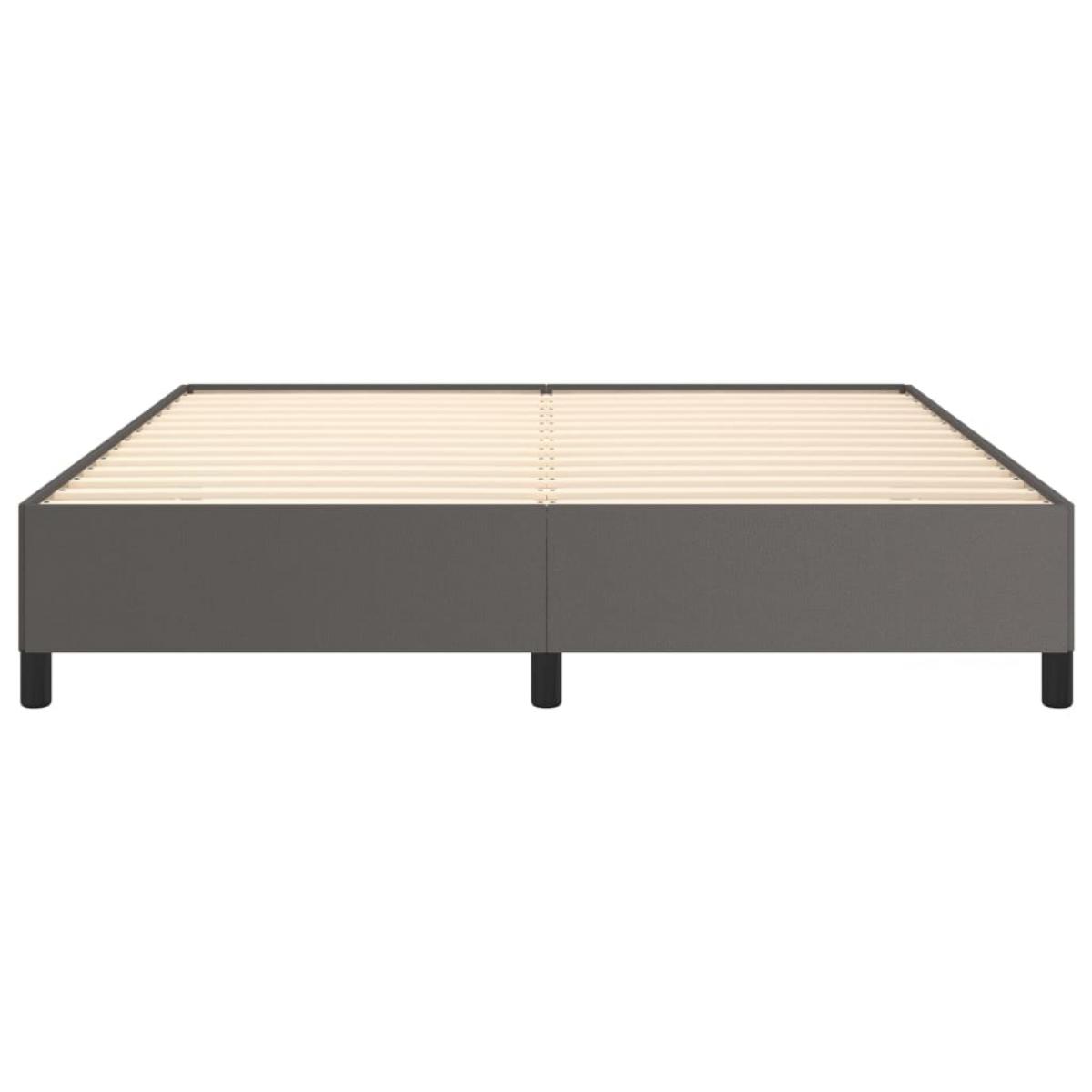 Estructura de cama de cuero sintético gris 200x200 cm