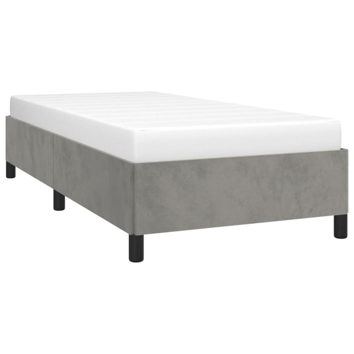 Estructura de cama sin colchón terciopelo gris claro 90x200 cm