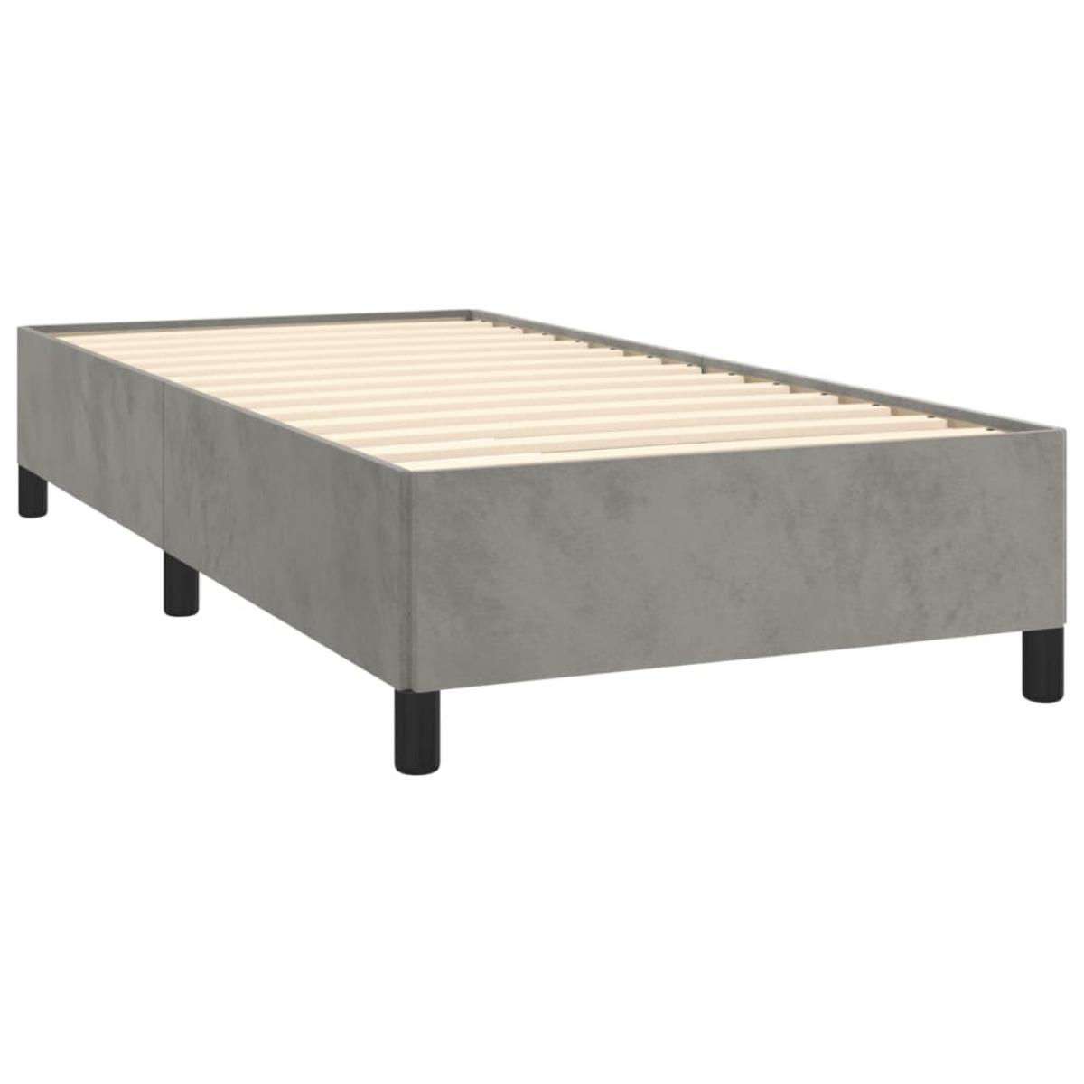 Estructura de cama sin colchón terciopelo gris claro 90x200 cm