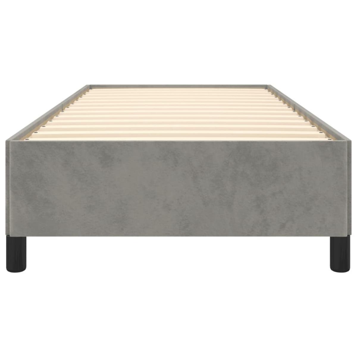Estructura de cama sin colchón terciopelo gris claro 90x200 cm