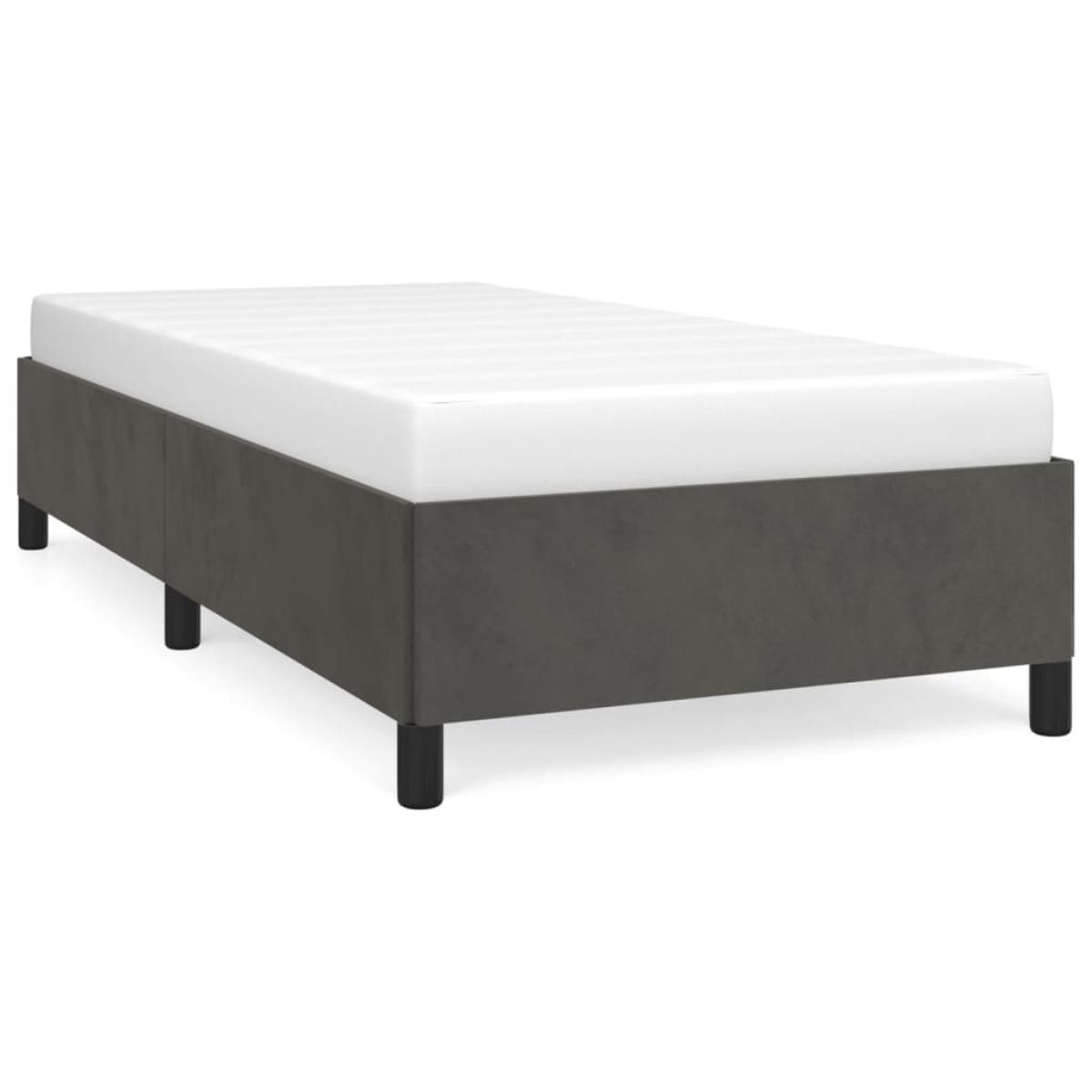 Estructura de cama de terciopelo gris oscuro 90x200 cm