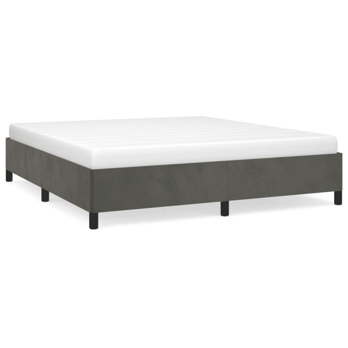 Estructura de cama sin colchón terciopelo gris oscuro 180x200cm