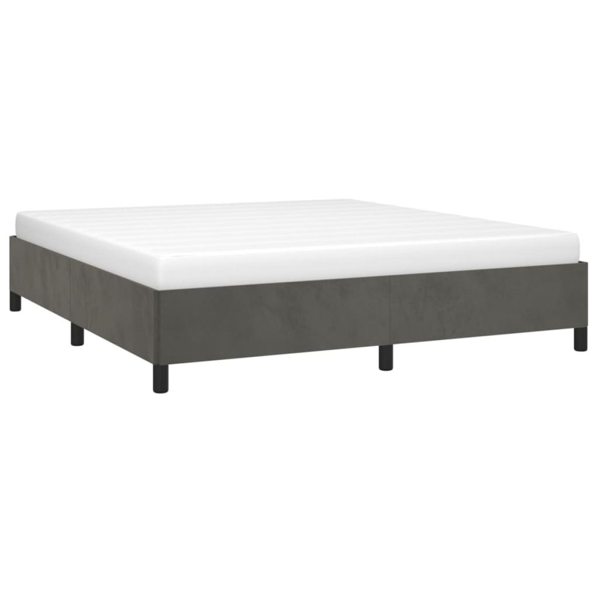 Estructura de cama sin colchón terciopelo gris oscuro 180x200cm