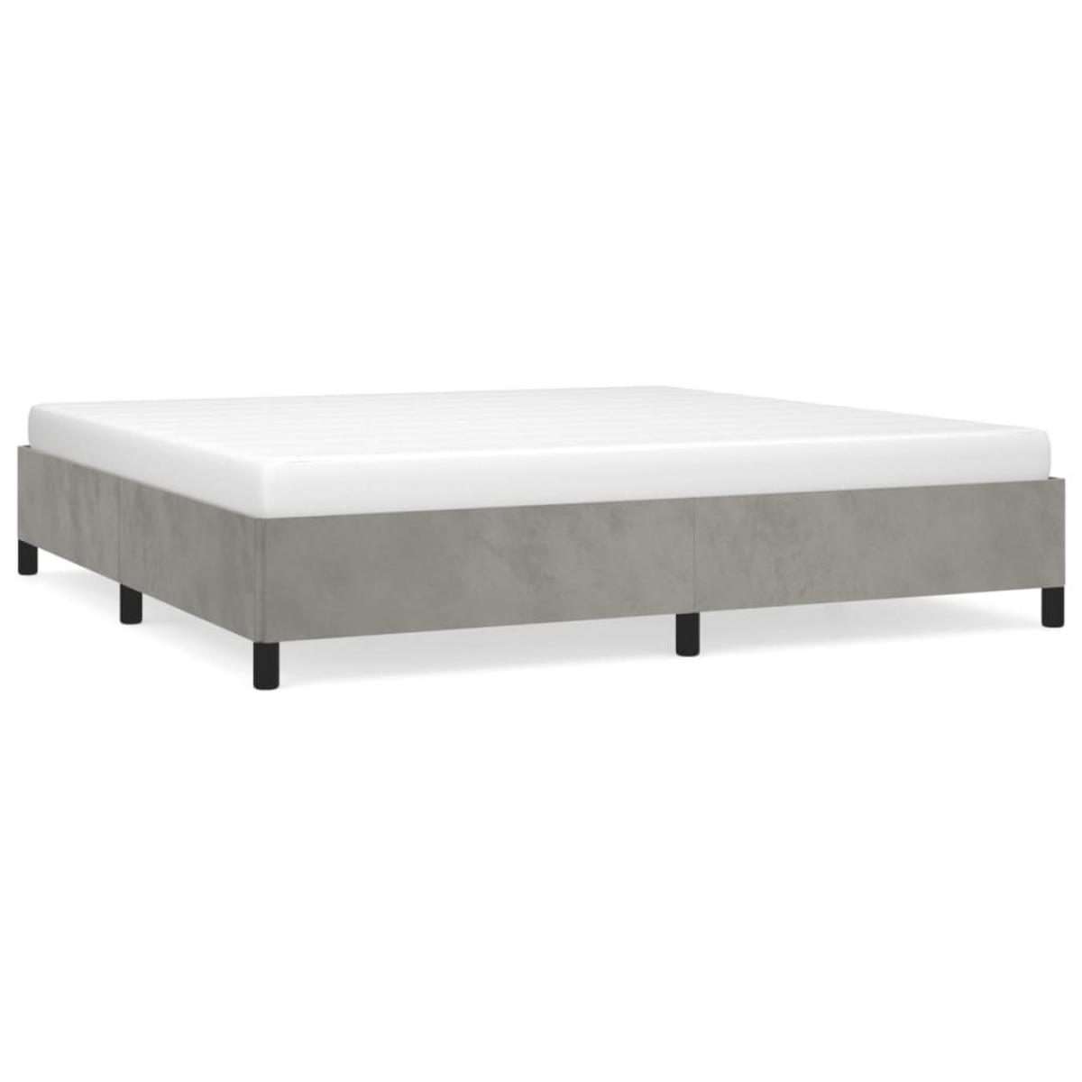 Estructura de cama sin colchón terciopelo gris claro 200x200 cm