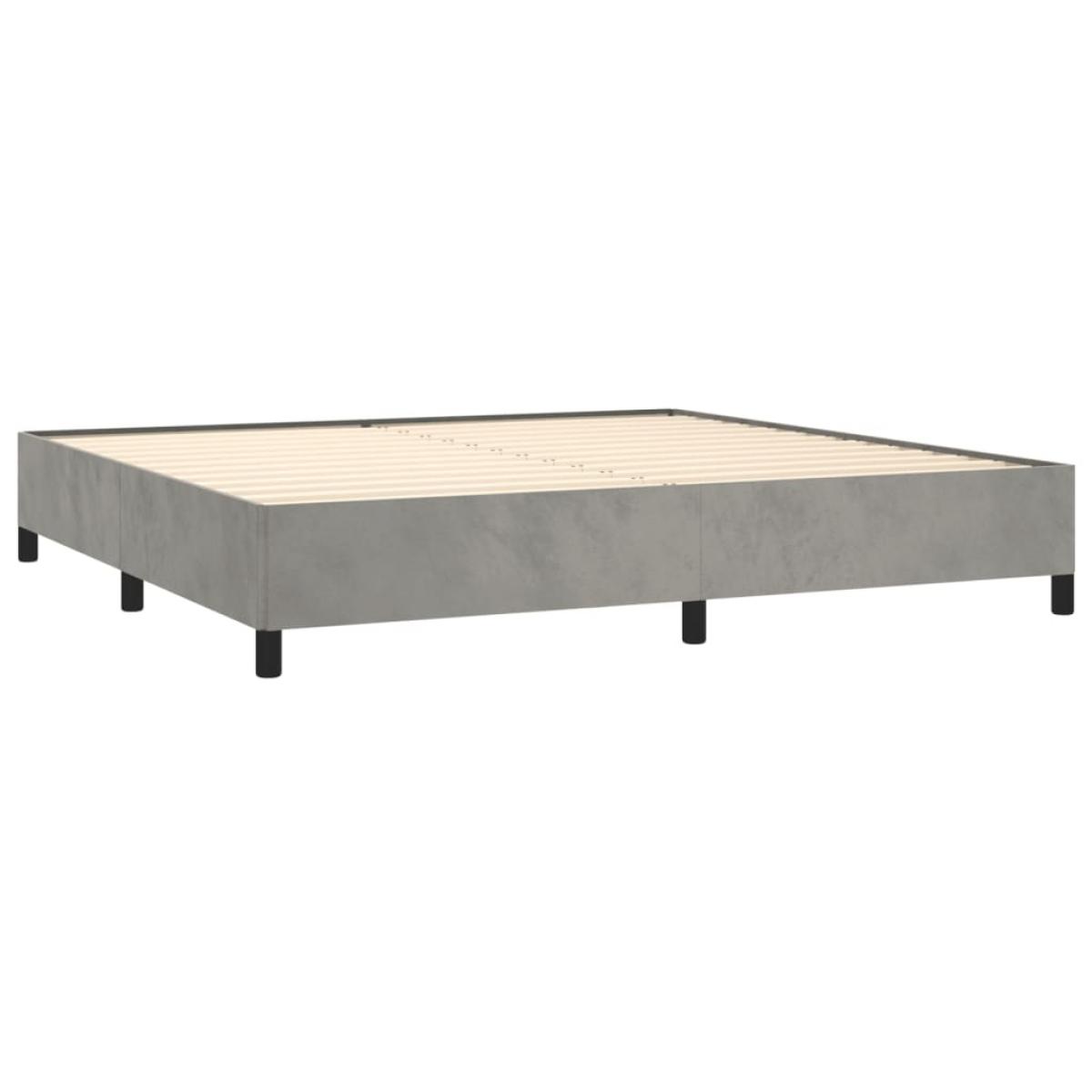 Estructura de cama sin colchón terciopelo gris claro 200x200 cm