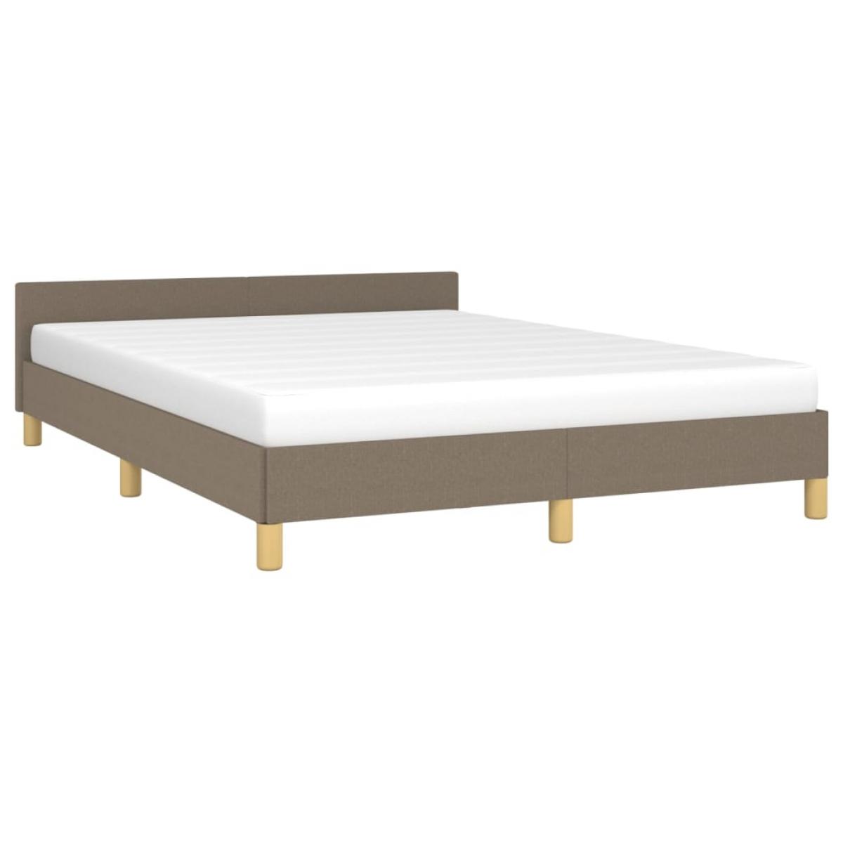 Cama sin colchón tela gris taupe 140x200 cm
