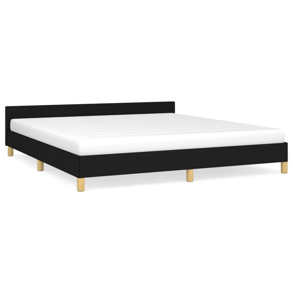 Cama sin colchón tela negro 180x200 cm