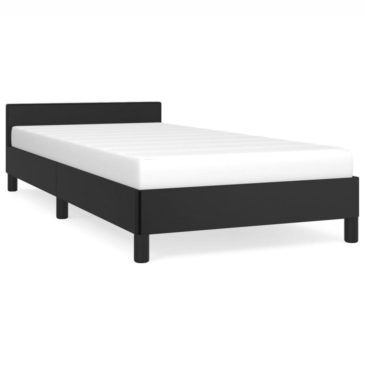 Estructura de cama con cabecero sin colchón negro 80x200 cm