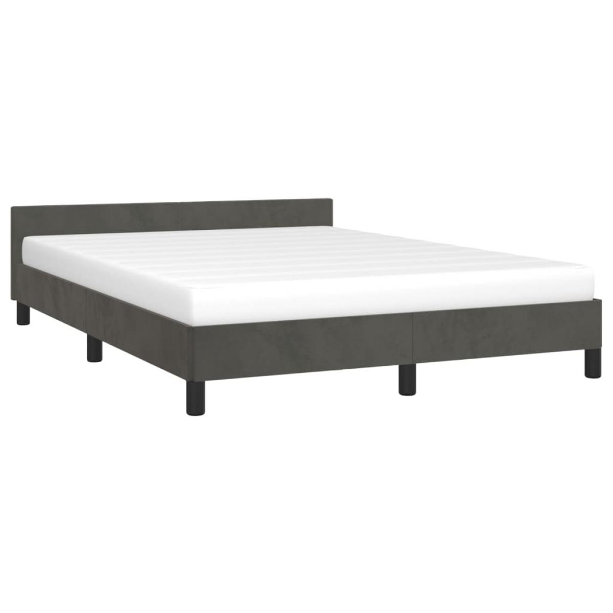Estructura de cama sin colchón terciopelo gris oscuro 140x200cm