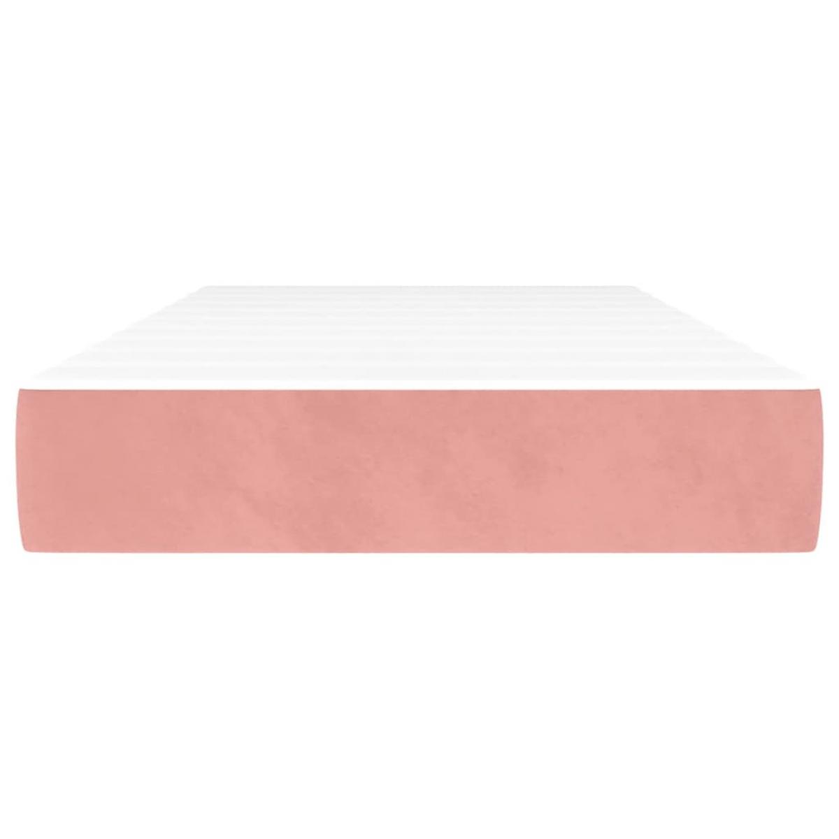 Colchón de muelles ensacados terciopelo rosa 80x200x20 cm