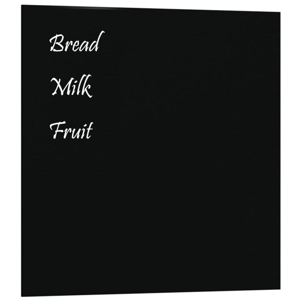Pizarra magnética de pared vidrio templado negro 40x40 cm