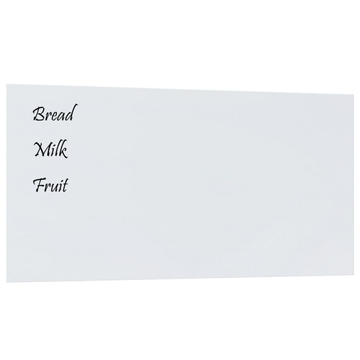 Pizarra magnética de pared vidrio templado blanco 100x50 cm