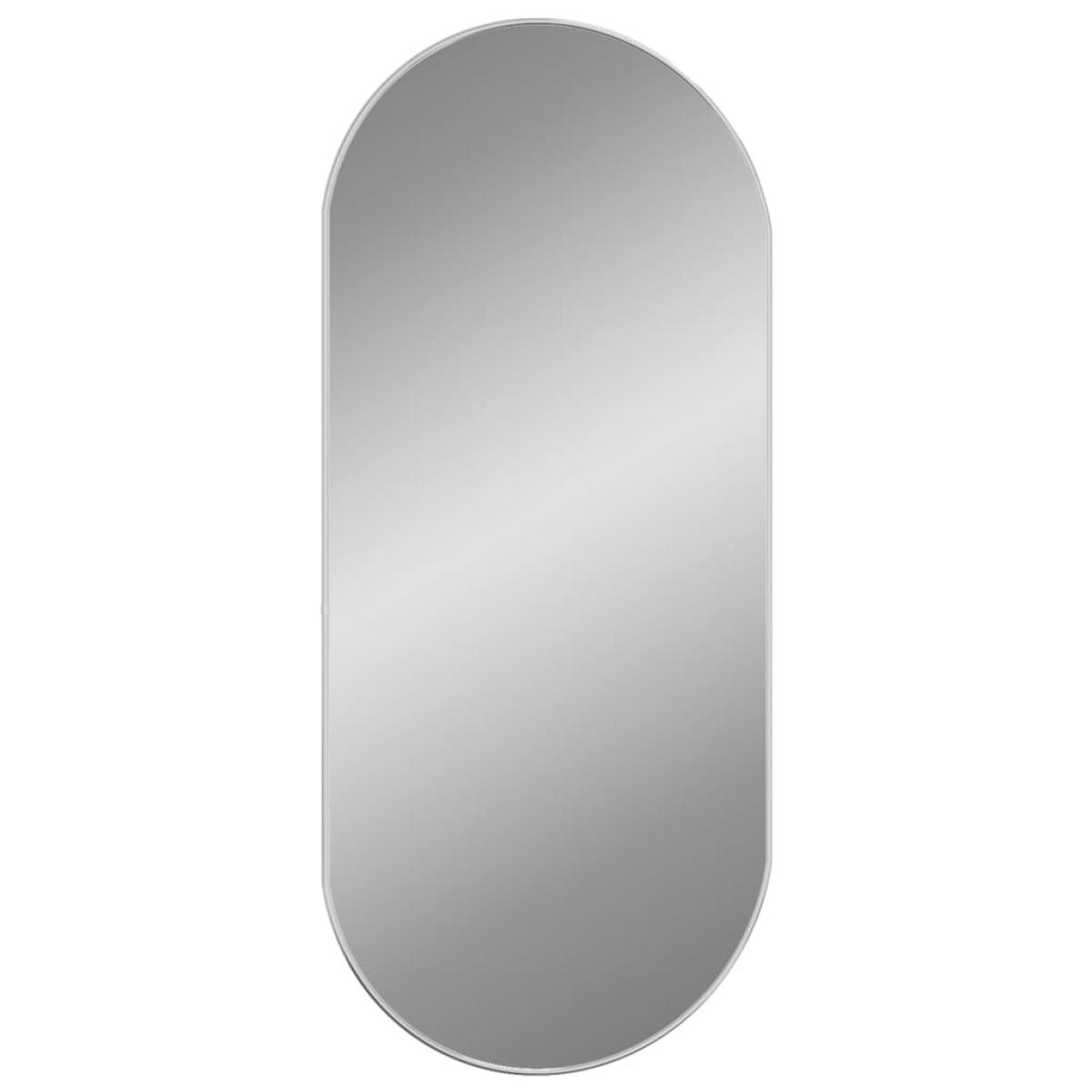 Espejo de pared ovalado plateado 100x45 cm