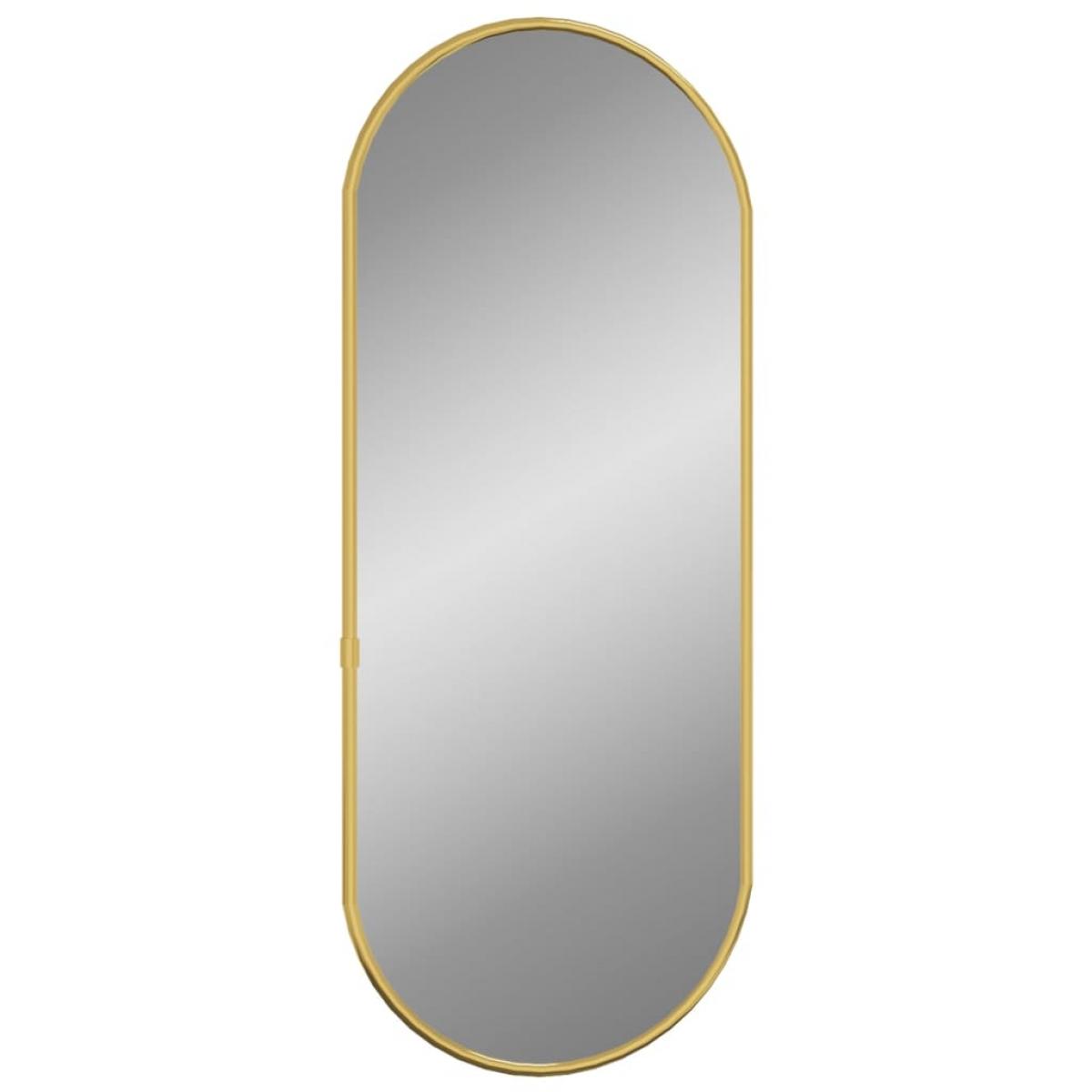 Espejo de pared ovalado dorado 50x20 cm