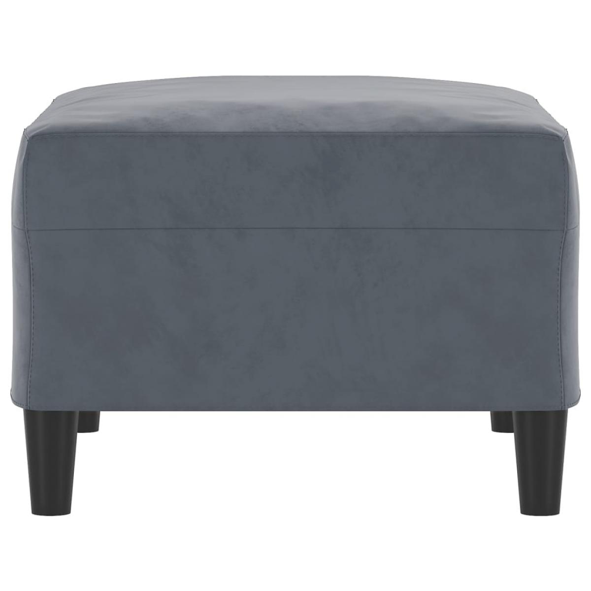 Reposapiés de terciopelo gris oscuro 70x55x41 cm