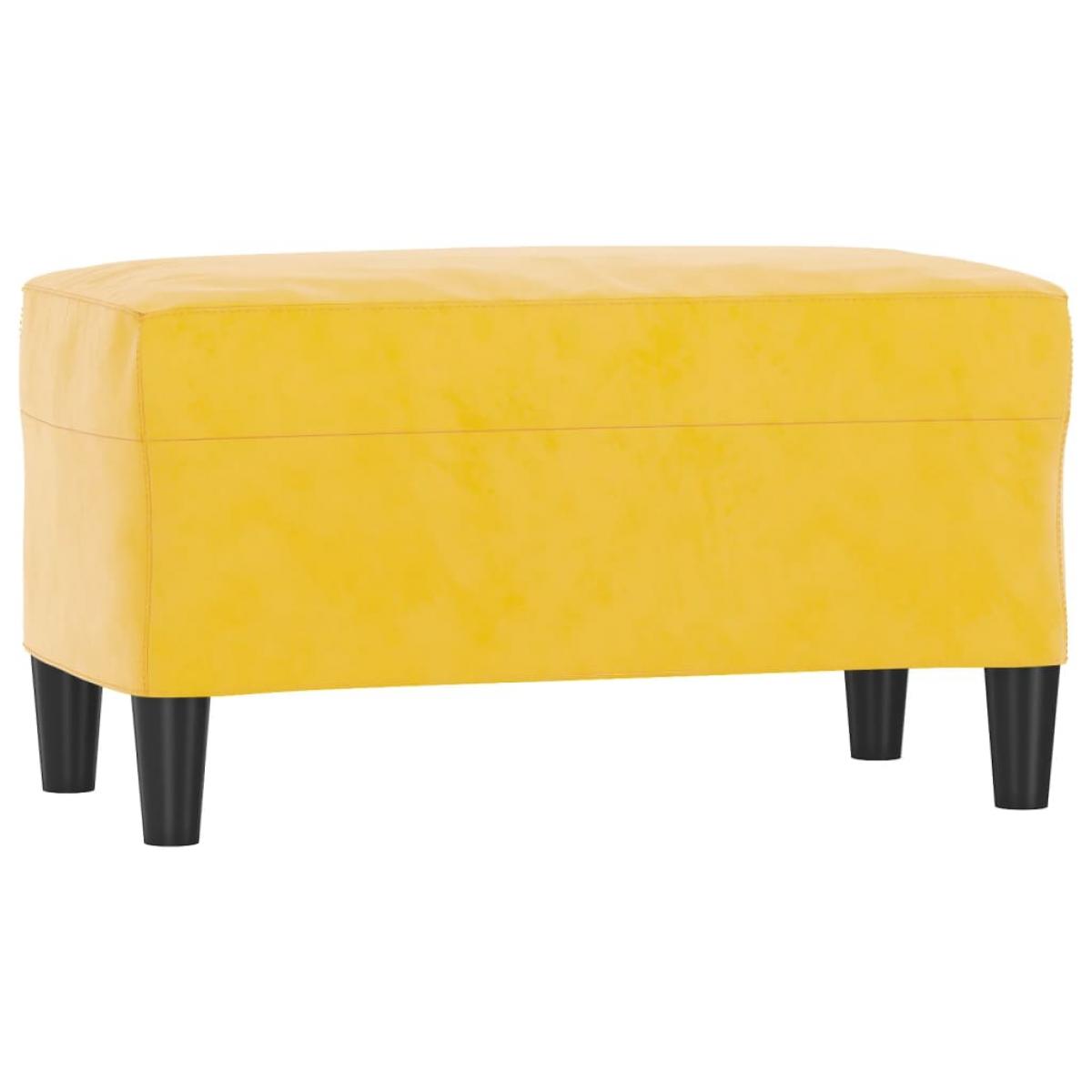 Banco de terciopelo amarillo 70x35x41 cm