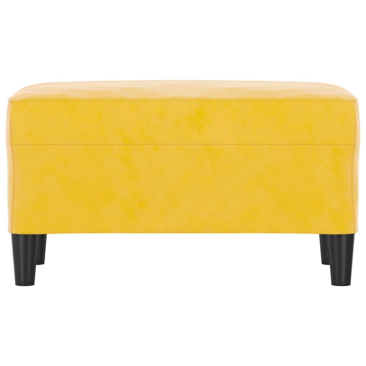 Banco de terciopelo amarillo 70x35x41 cm