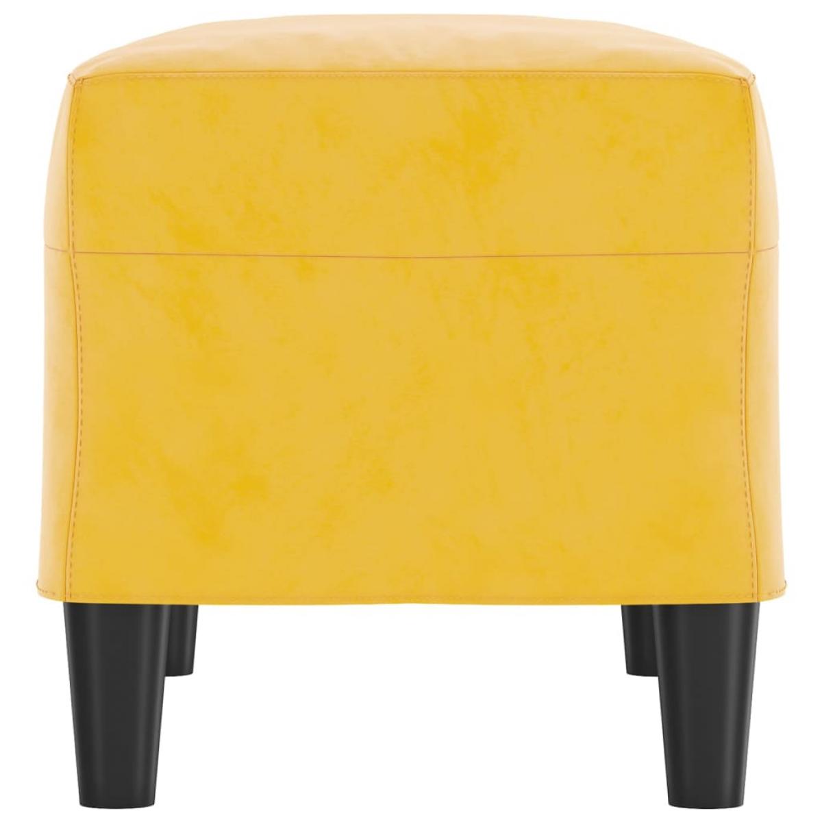 Banco de terciopelo amarillo 70x35x41 cm
