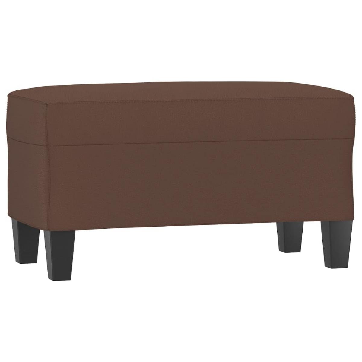 Banco de cuero sintético marrón 70x35x41 cm