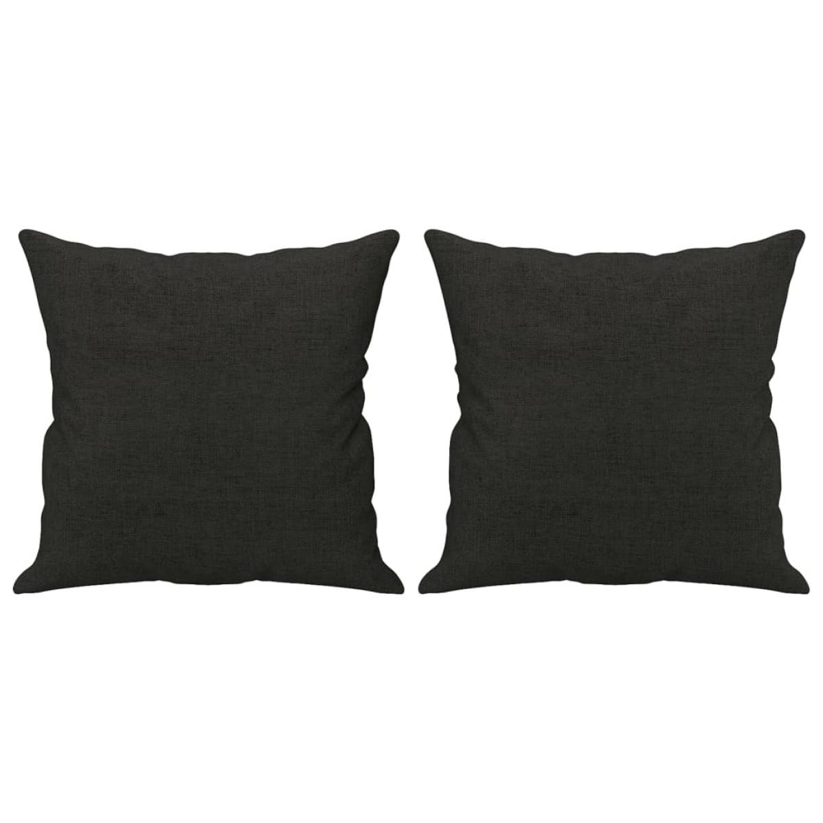 Cojines decorativos 2 uds tela negro 40x40 cm