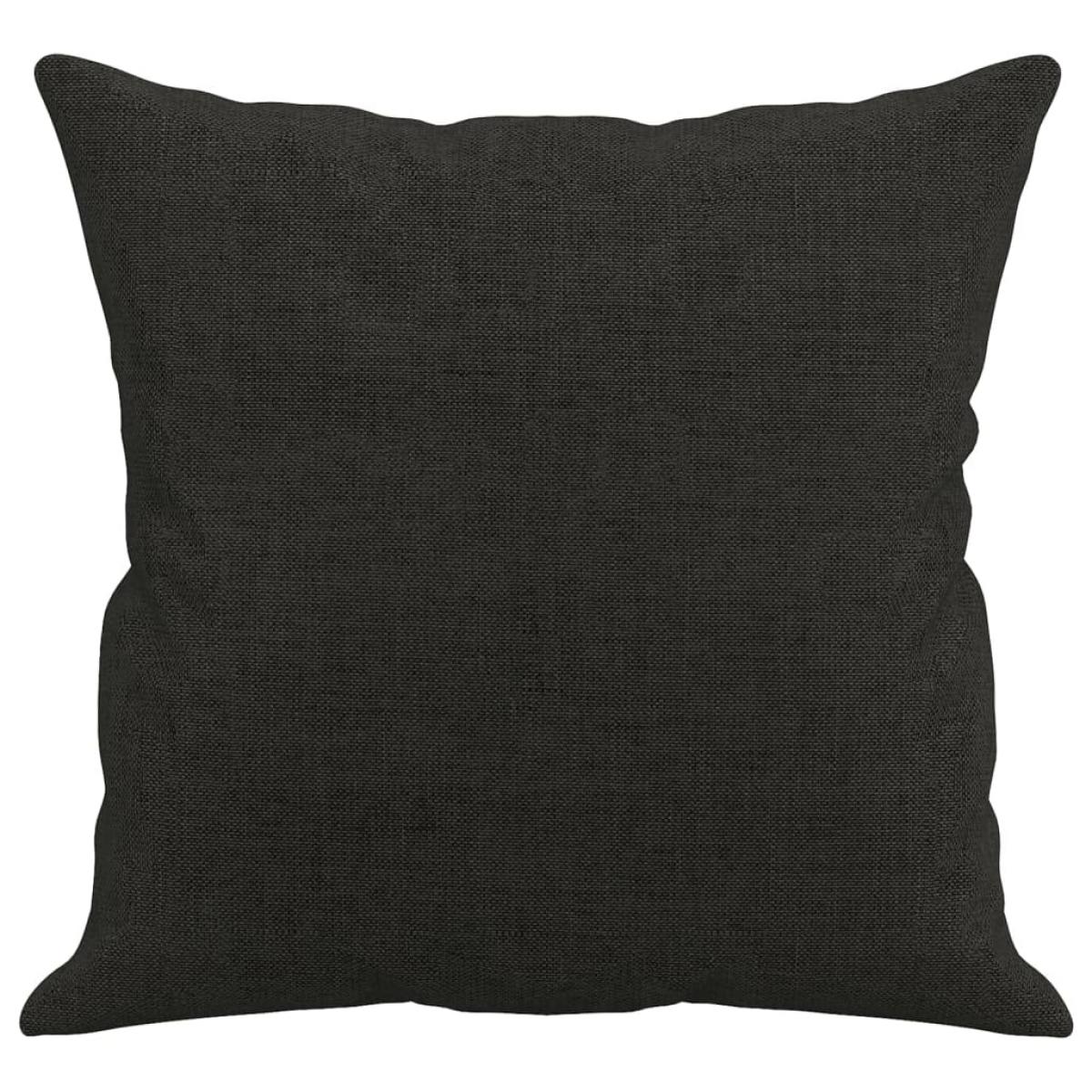 Cojines decorativos 2 uds tela negro 40x40 cm