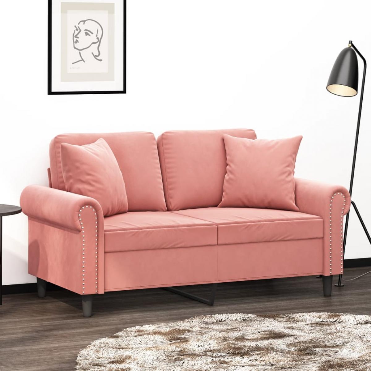 Cojines decorativos 2 uds terciopelo rosa 40x40 cm