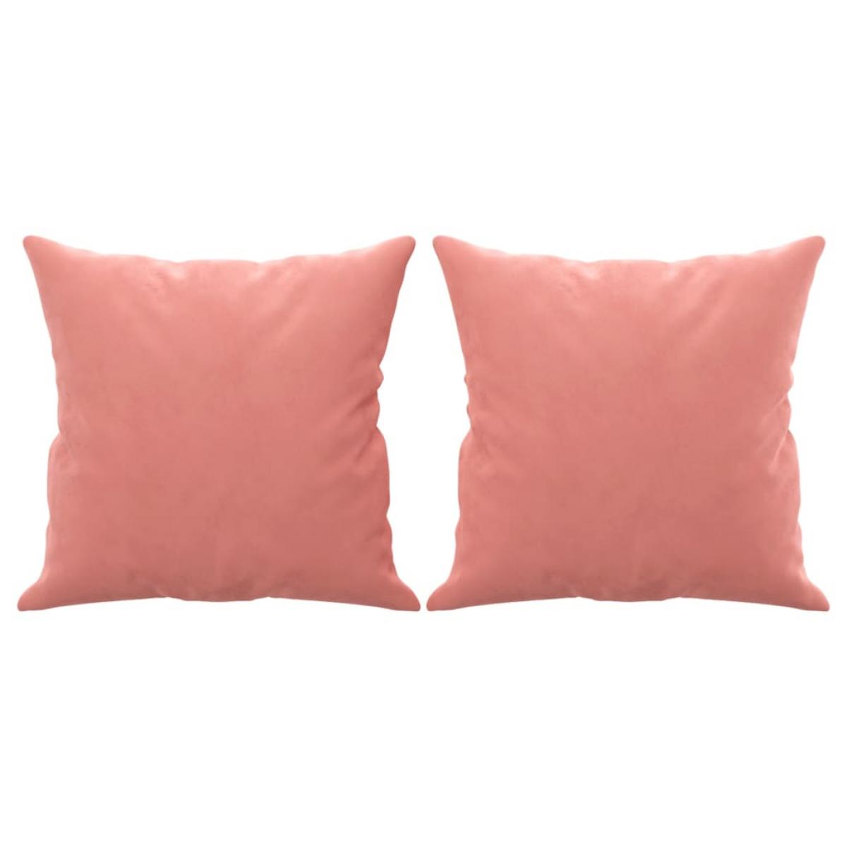 Cojines decorativos 2 uds terciopelo rosa 40x40 cm