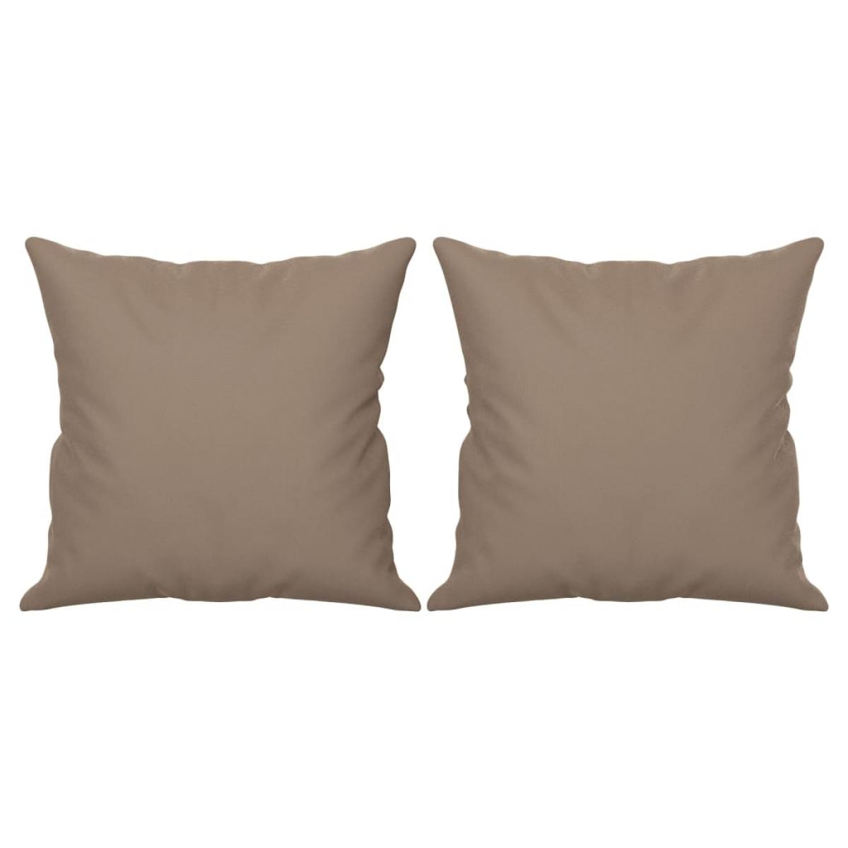 Cojines decorativos 2 uds tela microfibra gris taupé 40x40 cm