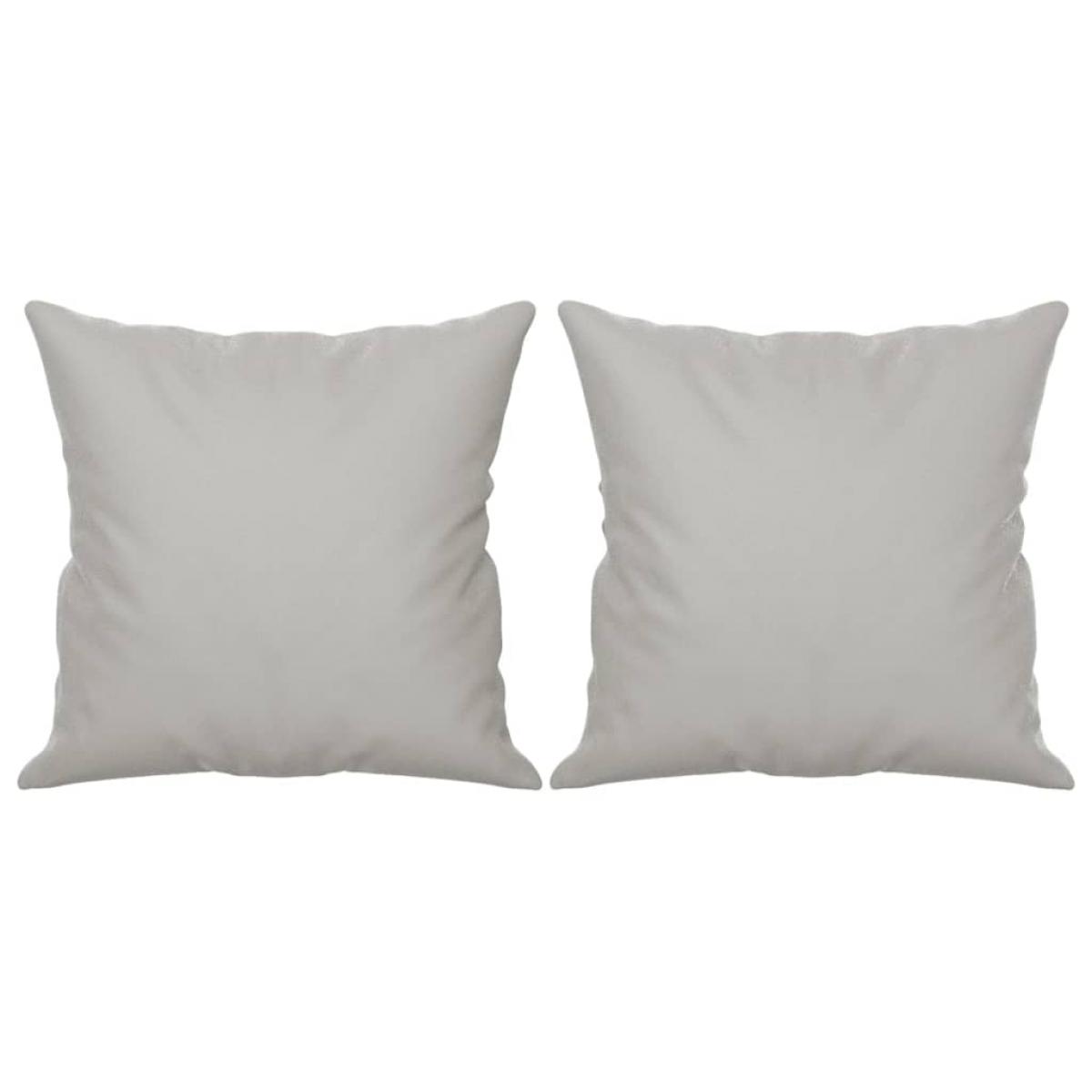 Cojines decorativos 2 uds tela microfibra gris claro 40x40 cm