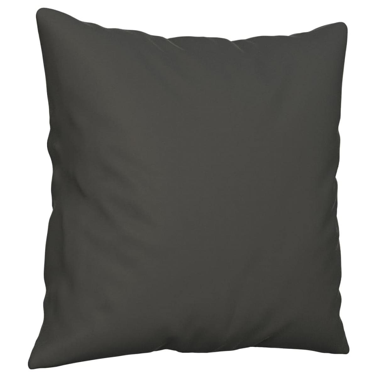 Cojines decorativos 2 uds tela microfibra gris oscuro 40x40 cm