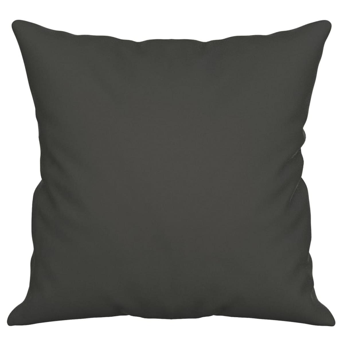 Cojines decorativos 2 uds tela microfibra gris oscuro 40x40 cm