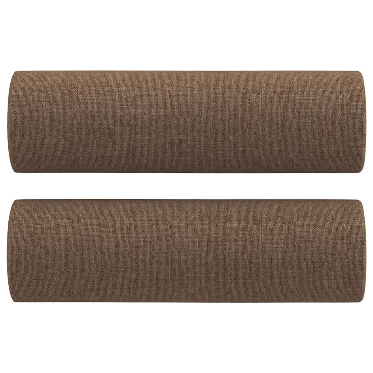 Cojines decorativos 2 uds tela marrón 15x50 cm