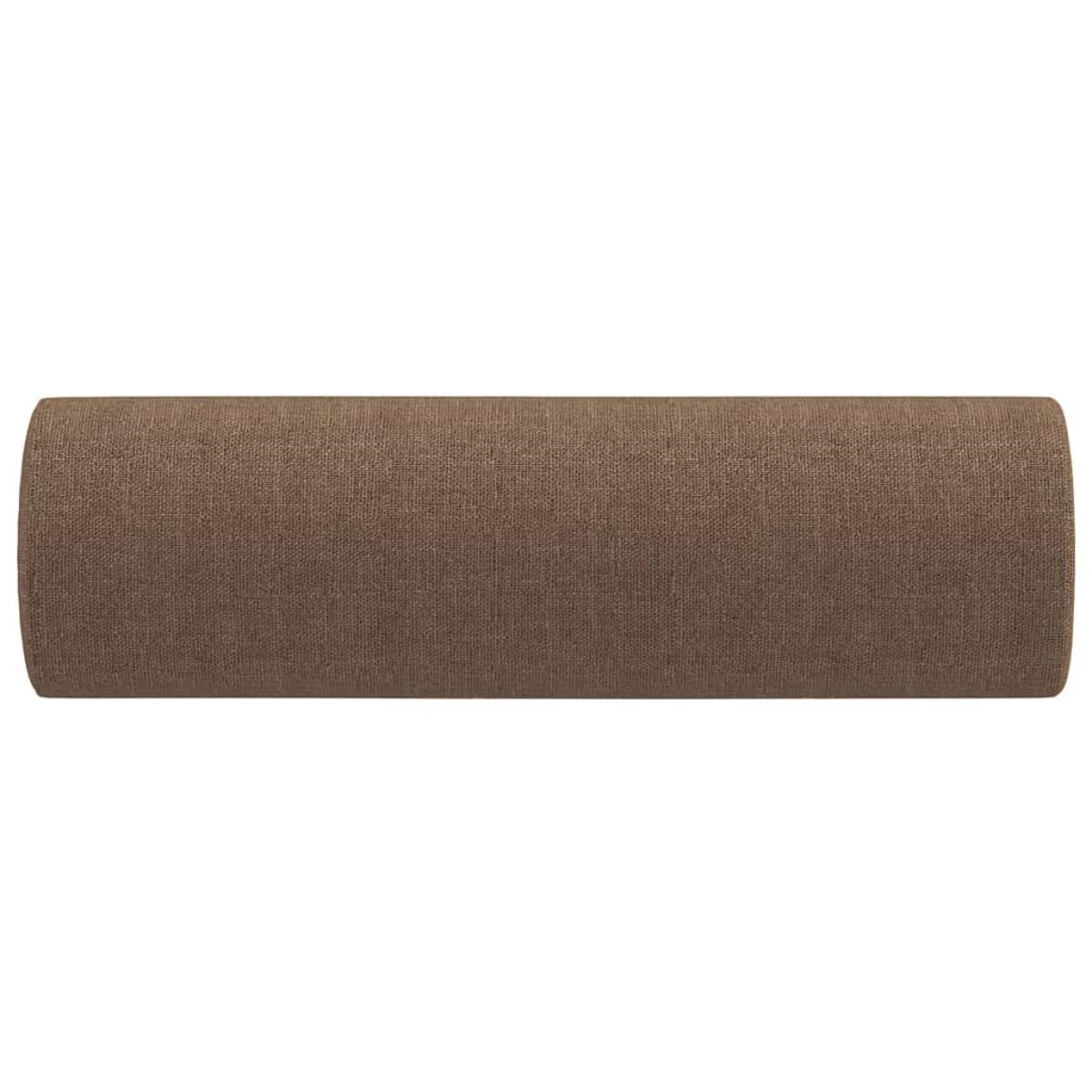 Cojines decorativos 2 uds tela marrón 15x50 cm