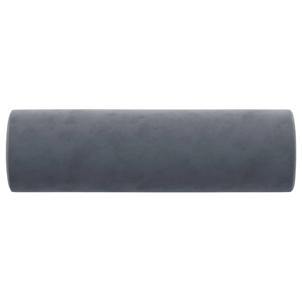 Cojines decorativos 2 uds terciopelo gris oscuro 15x50 cm