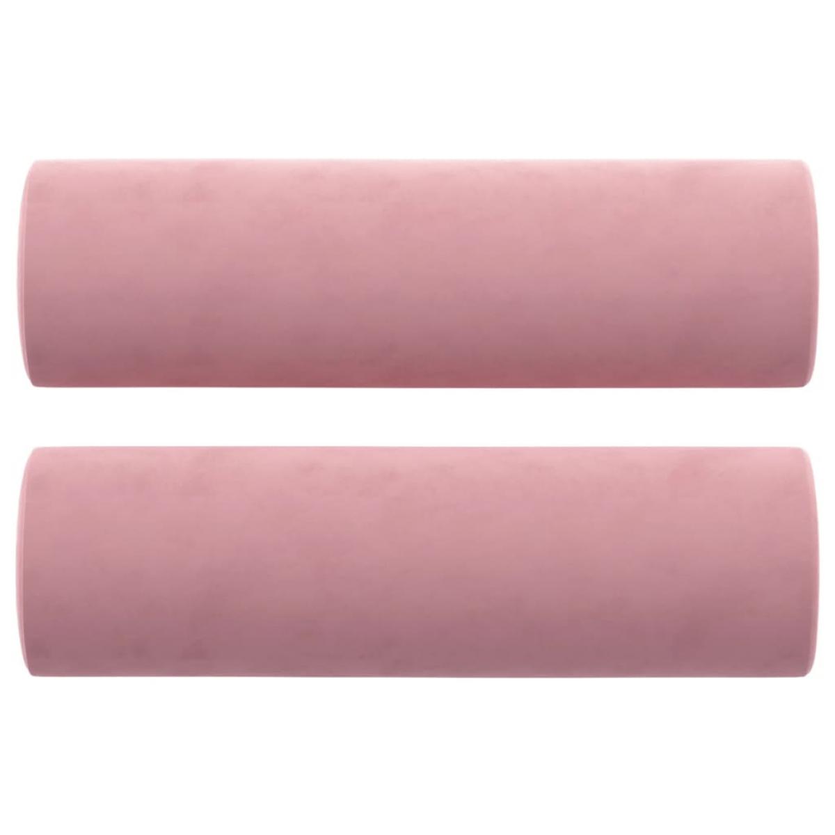 Cojines decorativos 2 uds terciopelo rosa 15x50 cm