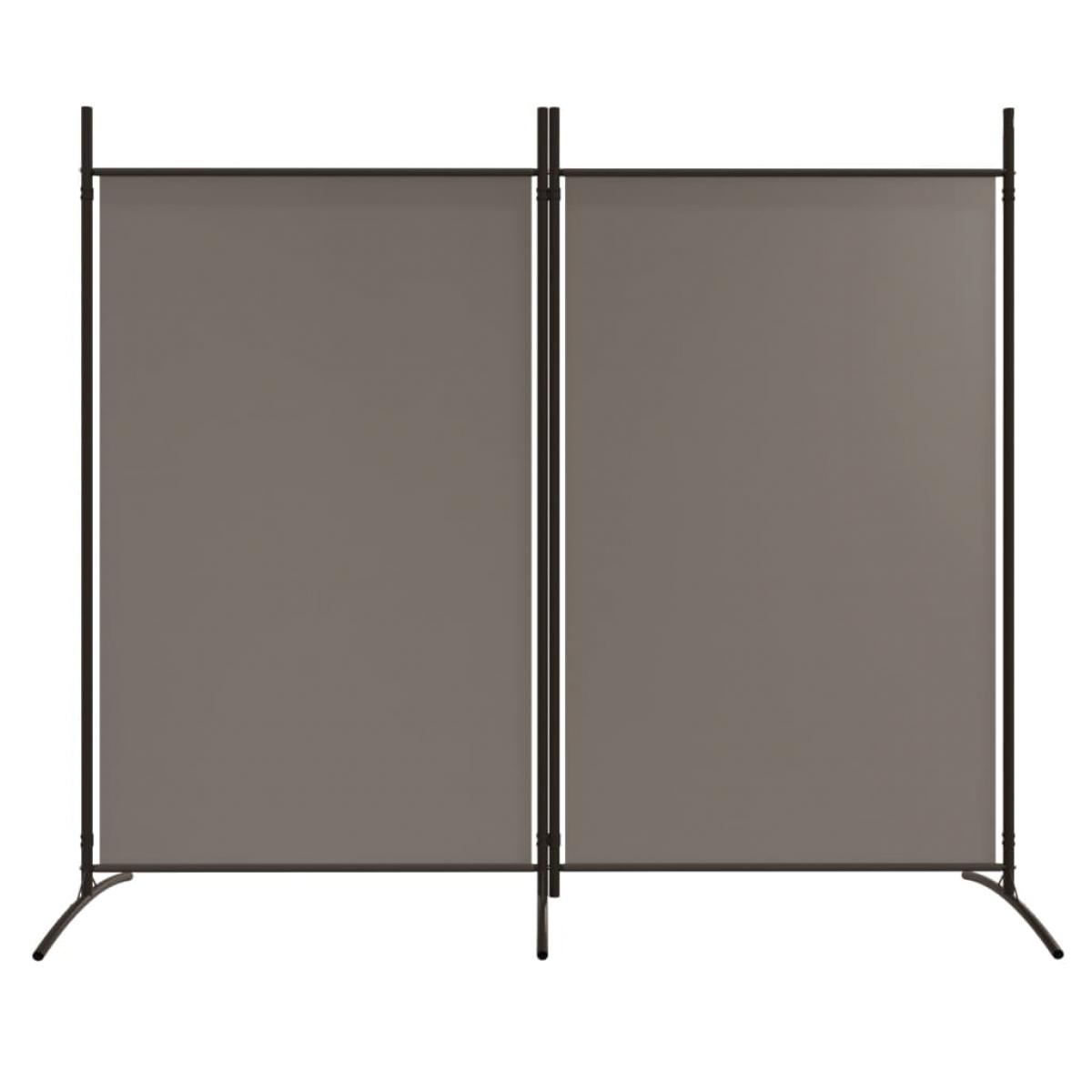 Biombo divisor de 2 paneles de tela gris antracita 175x180 cm