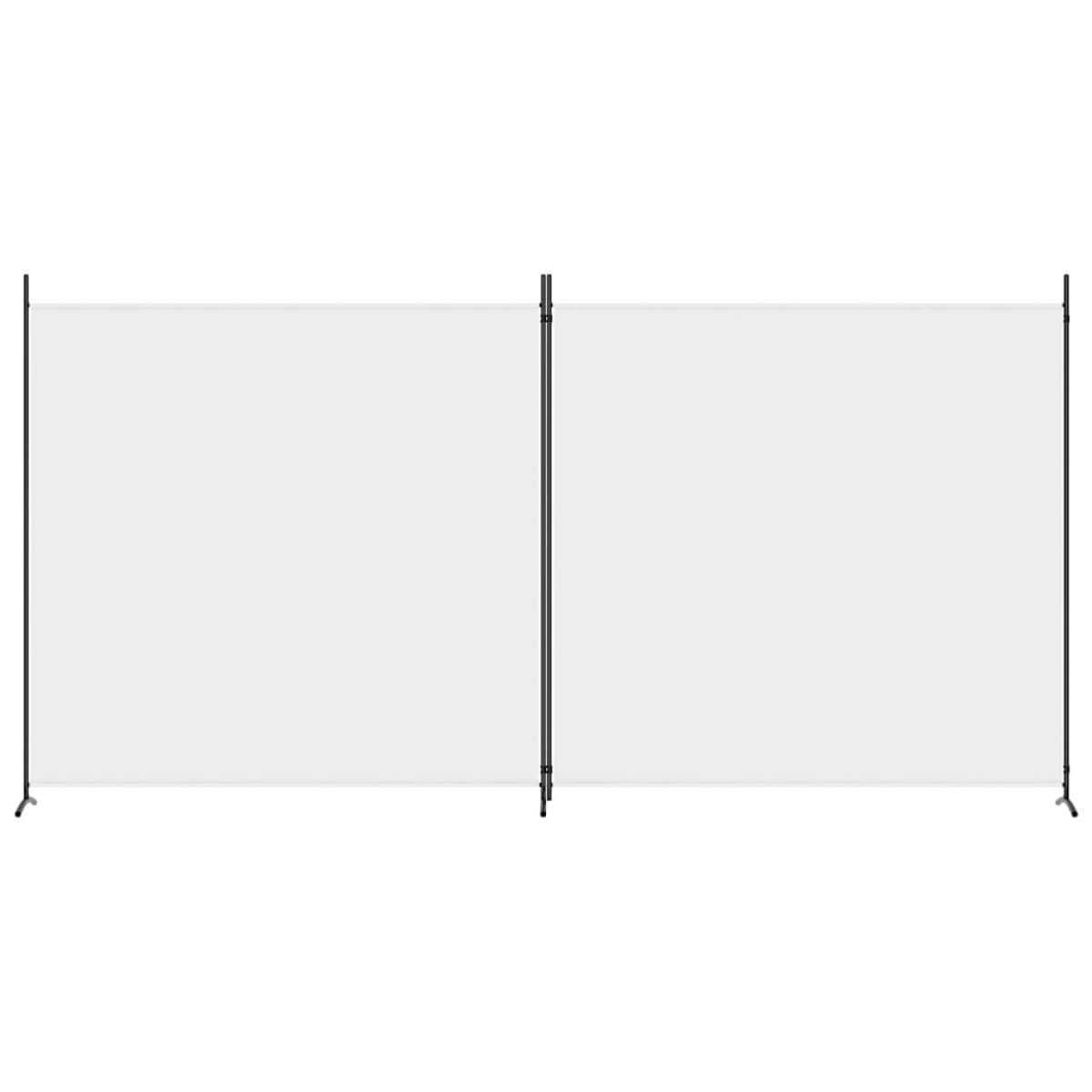 Biombo divisor de 2 paneles de tela blanco 348x180 cm